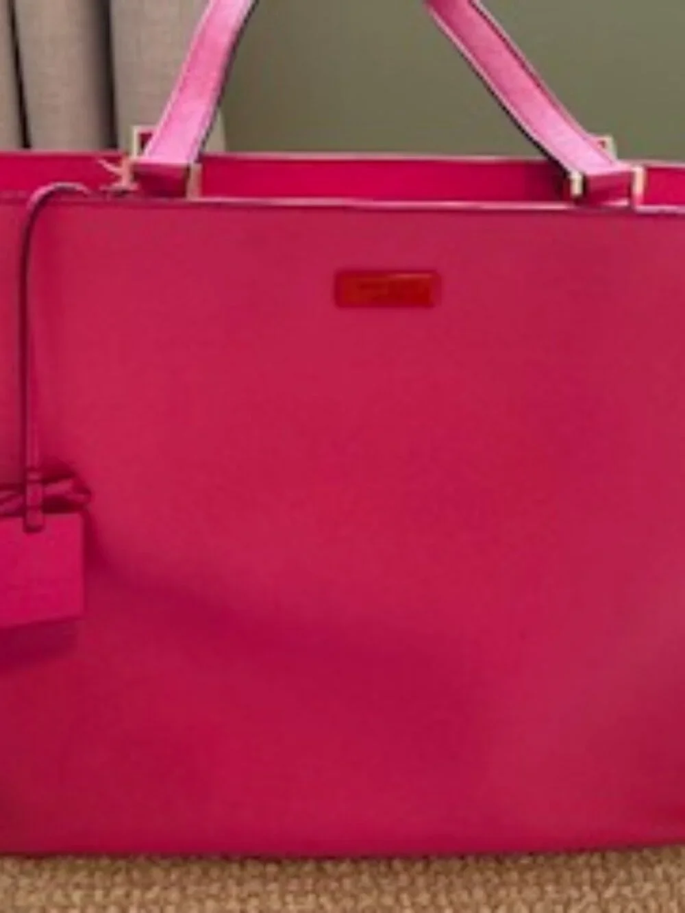 Kate Spade Large Bright Pink Leather Tote Bag